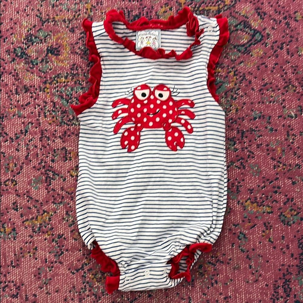 Three Sisters Striped Red Crab Kids Bubble 24 months